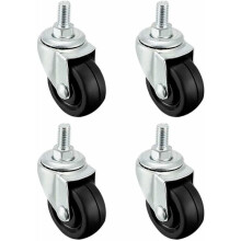 4-pack 40 mm rubber wheels with M8 threaded rod