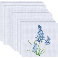30pcs 11ct White Cotton Aida Cloth 6/7/8 Inch Cross Stitch Fabric for Embroidery Needlework DIY Handicrafts, Beginner Kit