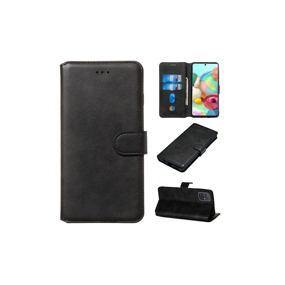 Compatible With Samsung Galaxy A71 - Wallet Case - Black 9448990295449
