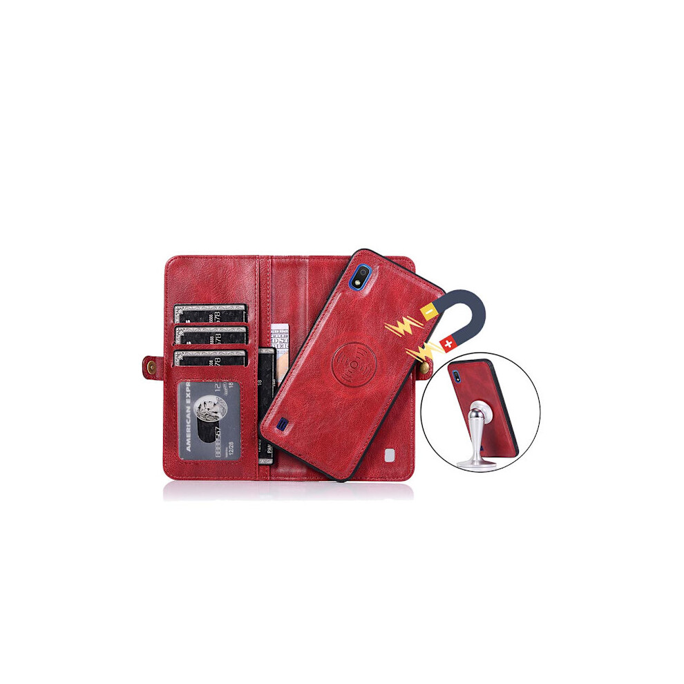 Compatible With Samsung Galaxy A10 - Rugged Wallet Case Red 9448990295364