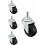 4-pack 40 mm rubber wheels with M8 threaded rod 3