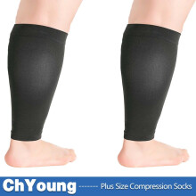 (2 Pair) Compression Stockings 20-30 mmHg for Women/Men, Open Toe, Black, Medium - Improve Circulation, Reduce Swelling & Varicose Veins