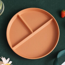 Namzi -a (4 Pack) Portion Control Plate for Balanced Eating, Unbreakable Divided Plates,3 Compartment Plates, Reusable Plastic Plate,Orange