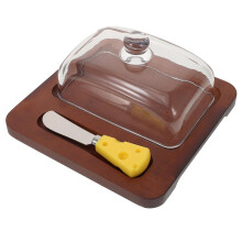 Butter Dish with Glass Dome Lid Keeps Butter Fresh Elegant Countertop Storage Tray 19.5x19cm