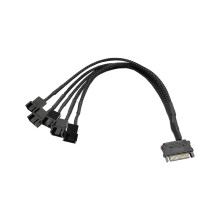 jixopn PC 1 to 3 4 5 4-Pin Cooling Fan Hub Splitter Cable 12V SATA Power Supply Adapter