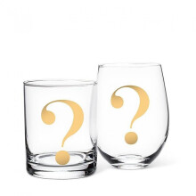 Unbranded Question Mark Stemless Wine Glass