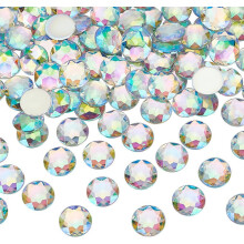 110 PCS Flat Back Round Acrylic Rhinestone Gems 0.8 inch AB Color Circle Crystals Bling Jewels Embellishments Faceted Acrylic Rhinestones DIY