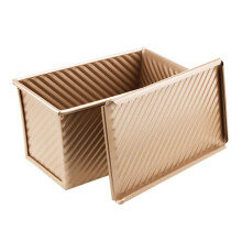 1Pc 450g Bakeware Loaf Pan With Cover Non Stick Golden Bread Toast Mold (Golden)