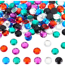 120Pcs 6 Colors 12mm Acrylic Sewing Rhinestones with 2 Holes, Flatback Crystals for Shoes, Clothes, Wedding Dress, Handbags, DIY