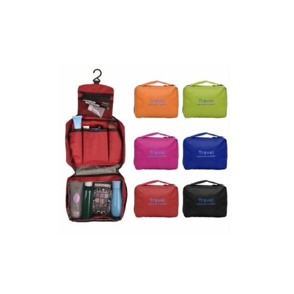 Toiletry bag Hanging makeup bag Red