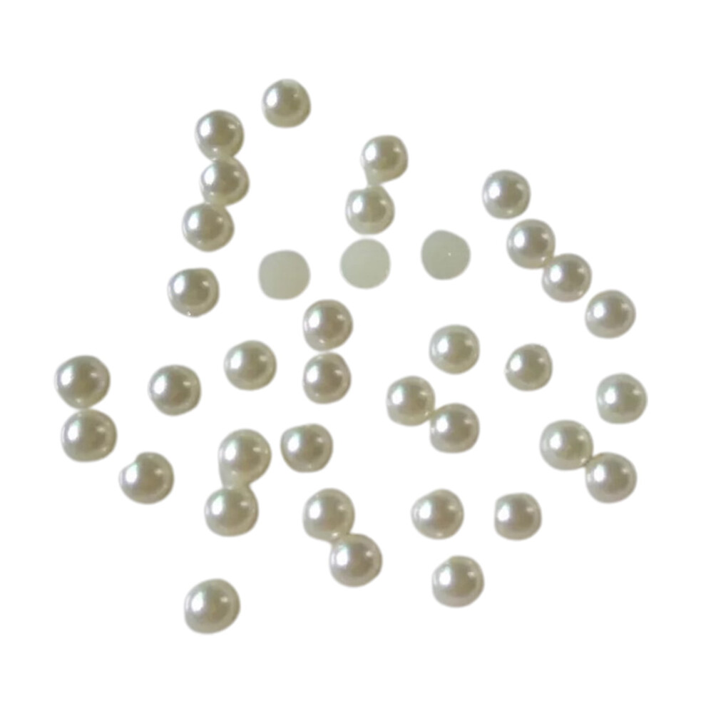Hesroicy 1 Bag Nail Art Decors Japanese Style Three-dimensional DIY Mini Half Round Faux Pearl Nail Charms for Manicurist