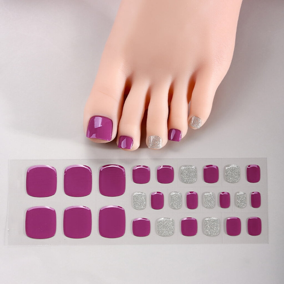 At Salon Home Pedicure Gel Toe Nail Strips UV LED Curing Required Nail Art Wrap