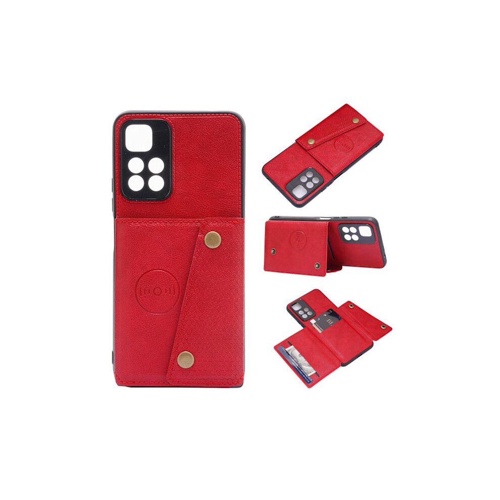 Compatible With Xiaomi Mi Note 11 - Practical Case With Card Holder Red 9558633656978