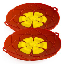2-pack Silicone Cooking Lid / Multi Lid - Multiple Colors red