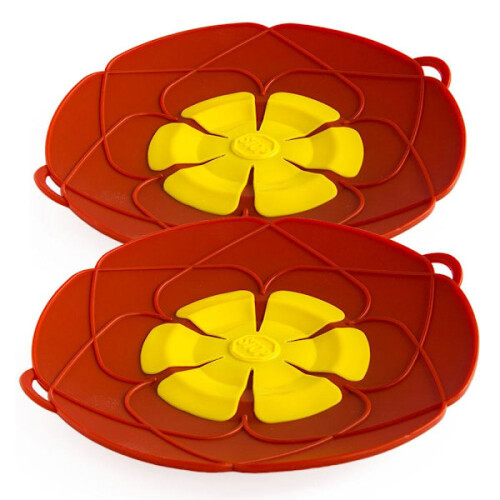 2-pack Silicone Cooking Lid / Multi Lid - Multiple Colors red
