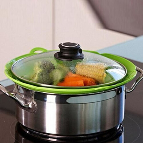 2-pack Silicone Cooking Lid / Multi Lid - Multiple Colors red 1