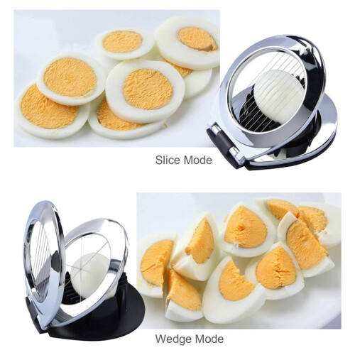 2Pcs Multi Function Stainless Steel Egg Slicer for Hard Boiled Eggs Dishwasher Safe Heavy Duty Egg Cutter Kitchen Helper 1