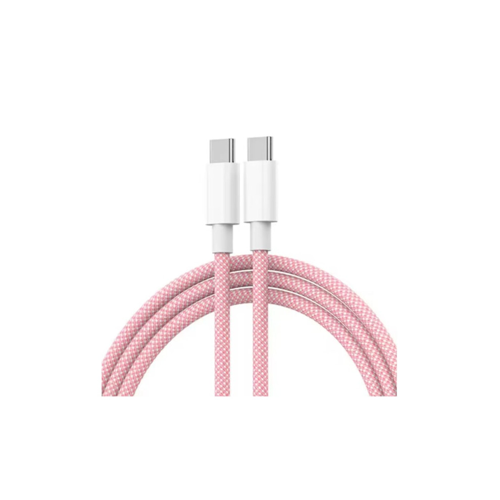 Usb Type C Fast Charging Cable, Pd 60W Braided, 3M, Compatible With Iphone 15, Android, Samsung, Huawei, Pink 9193271510802