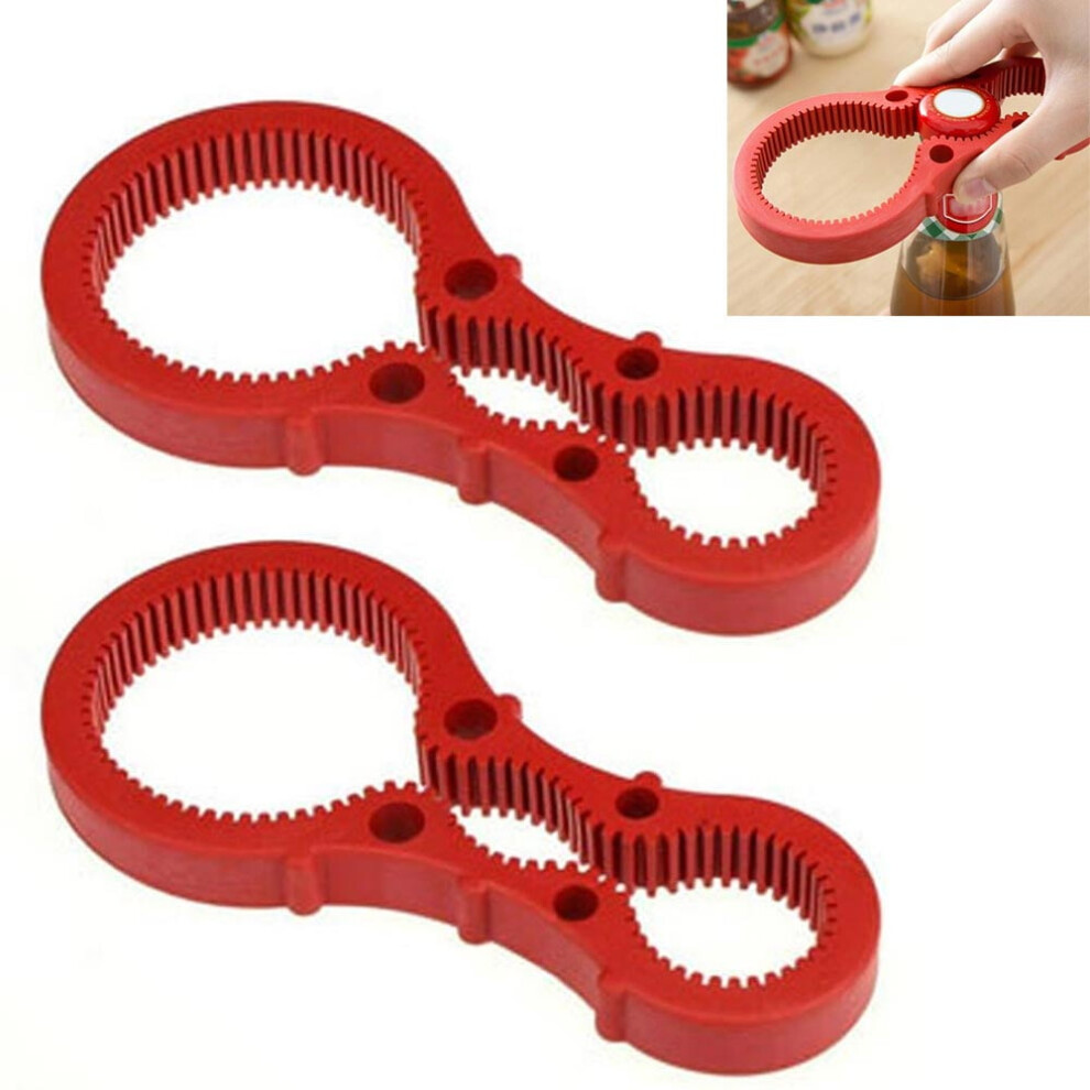 Red/Green 2 Pack Jar Lid Opener Rubber Non Slip Twist Cap Bottle Can Grip Multi Function
