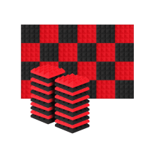 Pyramid Noise Insulation Sound Absorption Treatment Panels Black+Red
