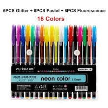 12/18/24/36/48Pcs/Set Promotion pen Gel Pens Set Glitter Gel Pen For Adult Coloring Books Journals Drawing Doodling Art Markers 18 Colors