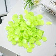HBASD Glow in The Dark Pebbles, 100 pcs Reusable Glowing Rocks for Garden, Backyard, Patio, Lawn, Walkway (Green)