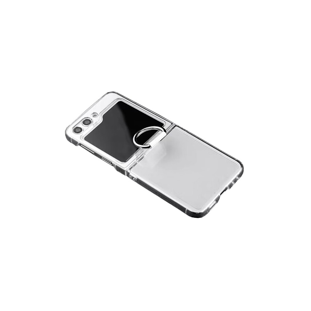 Compatible With Samsung Galaxy Z Flip 5 - Bright Cover With Ring Holder Transparent 9395123444543