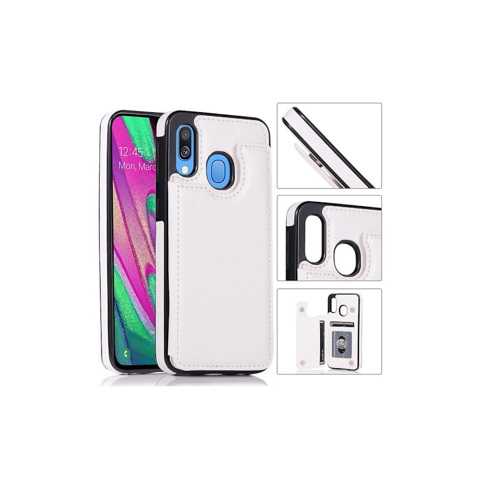 Cover With Card Compartment - Compatible With Samsung Galaxy A40 White 9395123444901
