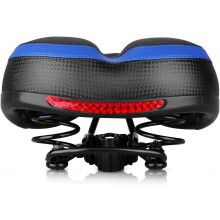 Dual Spring Mountain Bike Saddle Memory Foam Cushion Padded Bicycle Seat with Reflective Sticker and Central Relief Zone