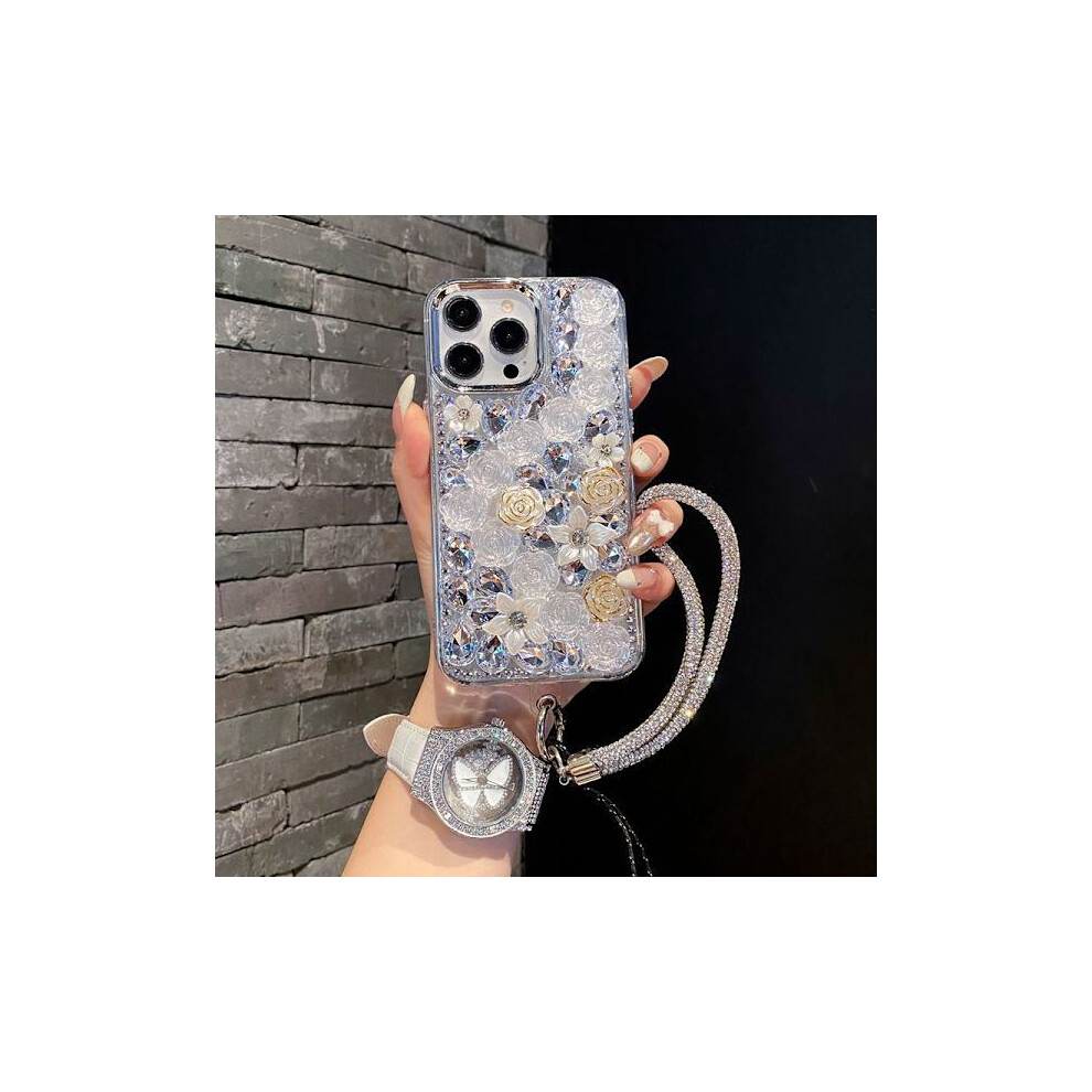 Compatible With Iphone Case - Diamond Rose Flower With Bracelet Compatible With Iphone 13 Pro Max With Bracelet Compatible With Iphone 13 Pro Max 9395123444383