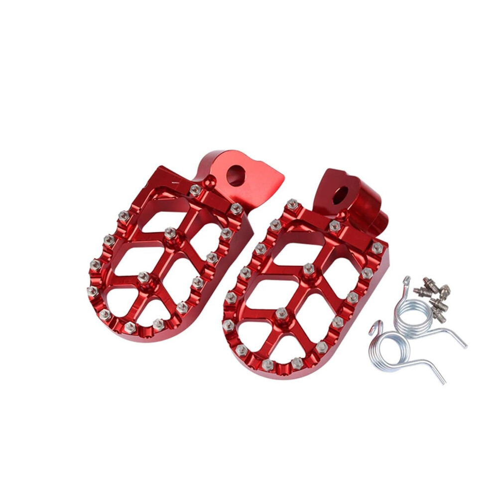 Motorcycle Foot Pegs For Yamaha Yz Wr Yzf Wrf 20012023, Forged Alloy With Replaceable Steel Teeth, Red 9455672583992