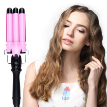 22mm Triple Barrel Hair Waver with Ceramic Tourmaline, Fast Heating, Adjustable Temperature for Beach Waves