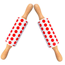2pcs Silicone Rolling Pin Nonstick Dough Roller for Baking Cookies Pastries Pasta Kids and Adults