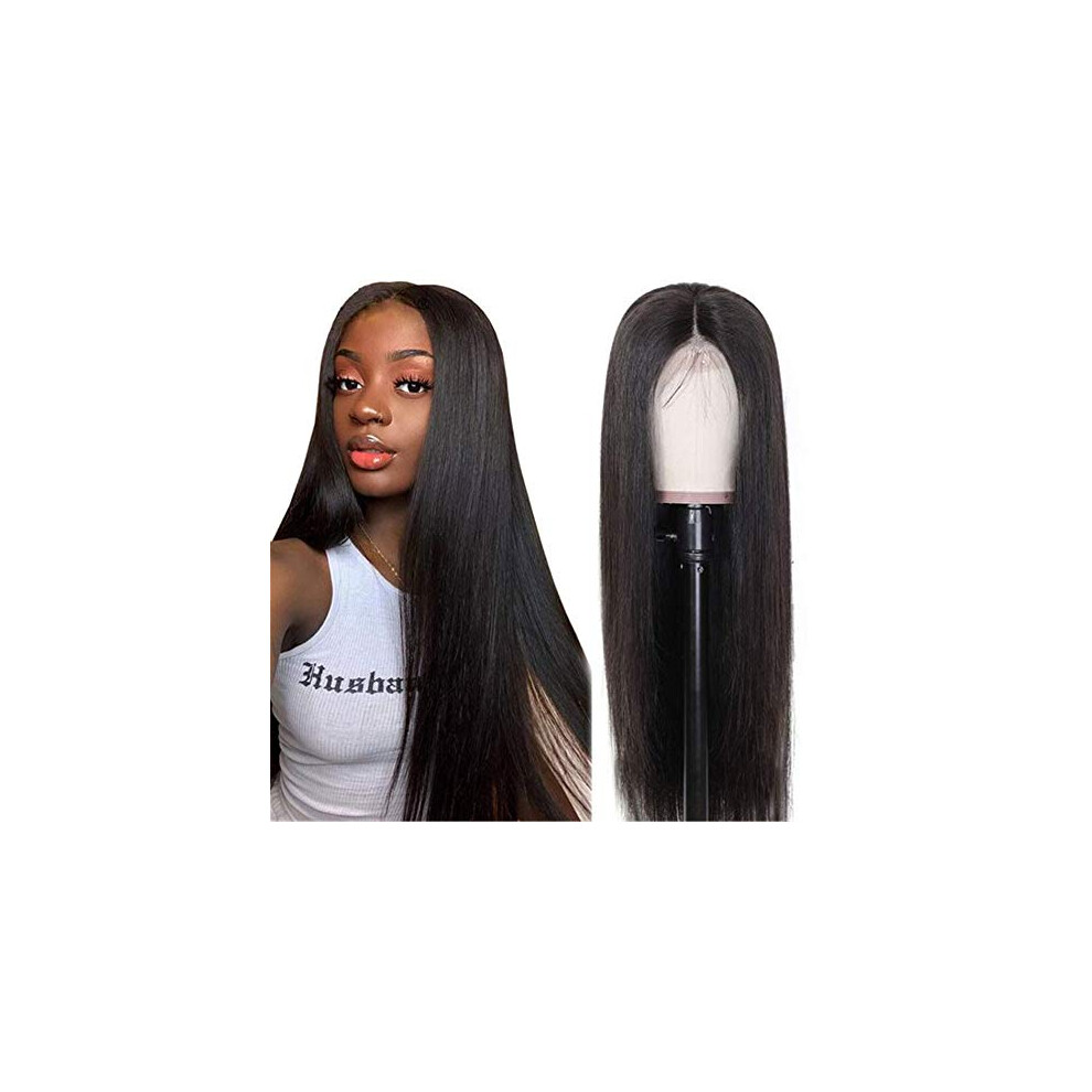 Unisex Black 30 Inch Long Straight Wig With Natural Hairlike Texture, Heat Resistant Synthetic