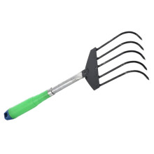 5 Prong Clam Rake with Ergonomic Nonslip Grip, Telescopic Handle for Beach Digging and Oyster Harvesting