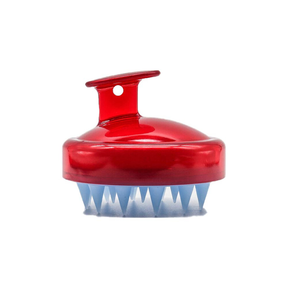 Red Soft Silicone Scalp Massager Shampoo Brush For Gentle Hair Care Wet And Dry Use