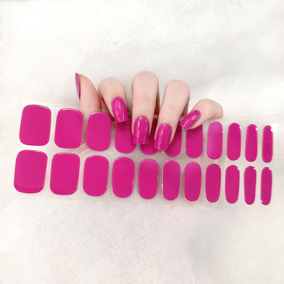 Red Semi Cu Gel Nail Stickers Rose Snowflake Design Christmas Gel Nail Wraps For Diy Manicure