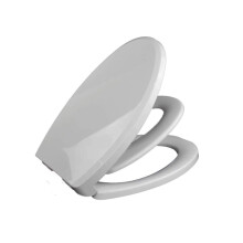 Elongated QuietClose Toilet Seat with Integrated Child Insert, White, Metal Hinges, Easy Install