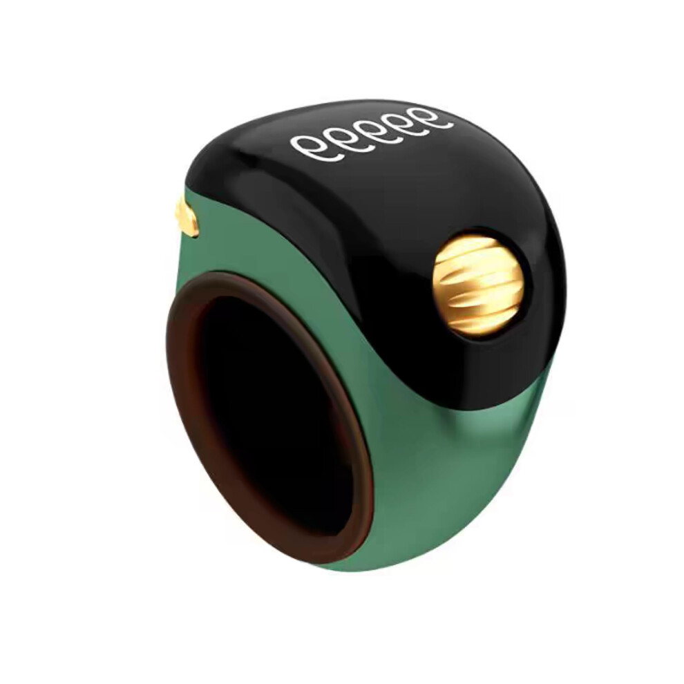 Green Adjustable Digital Tasbih Ring Counter With Oled Display For Islamic Prayer Beads (Green)