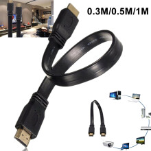 SUSUchens High Speed Male to Male Plug compatible with compatible Flat Cable Cord for Audio Video AV HDTV 1M