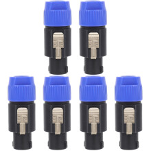 6 Pcs Speaker Wiring Horn Stage Loudspeaker Plug Audio Jack Connector Plastic Plugs Four-core
