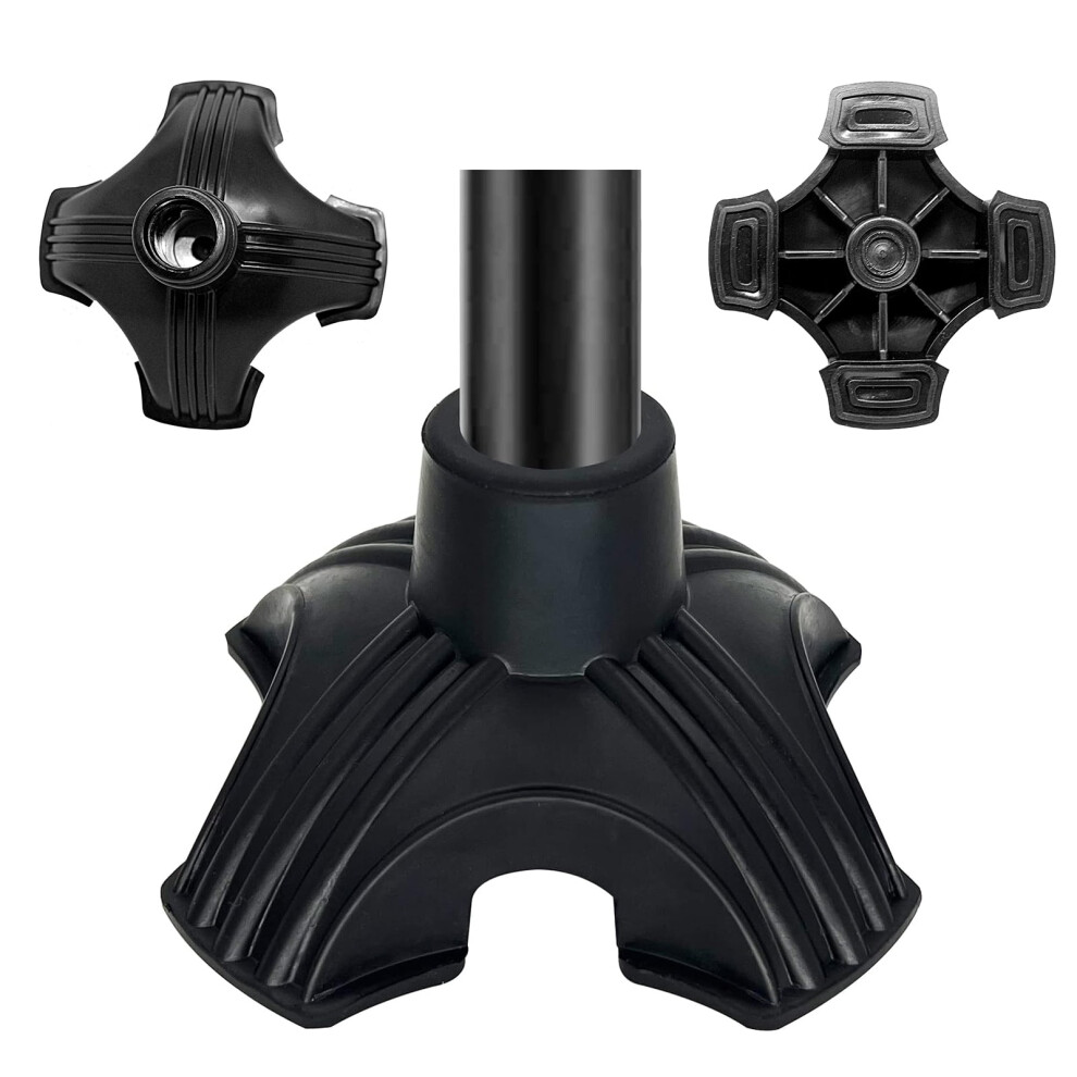Self-Standing Quad Cane Tip - Replacement Bottom Fits Most Standard Canes