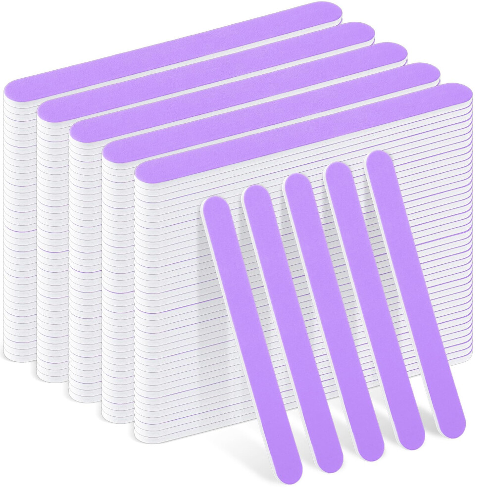Purple 240Pack 180 Grit Nail Files Bulk, Doublesided Emery Boards For Acrylic Nails Salon And Home Use