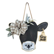 Welcome To The Farm Cow Wooden Door Knocker Sign Wooden Front Door Hanger Outdoor Indoor Listing Pendant Decoration