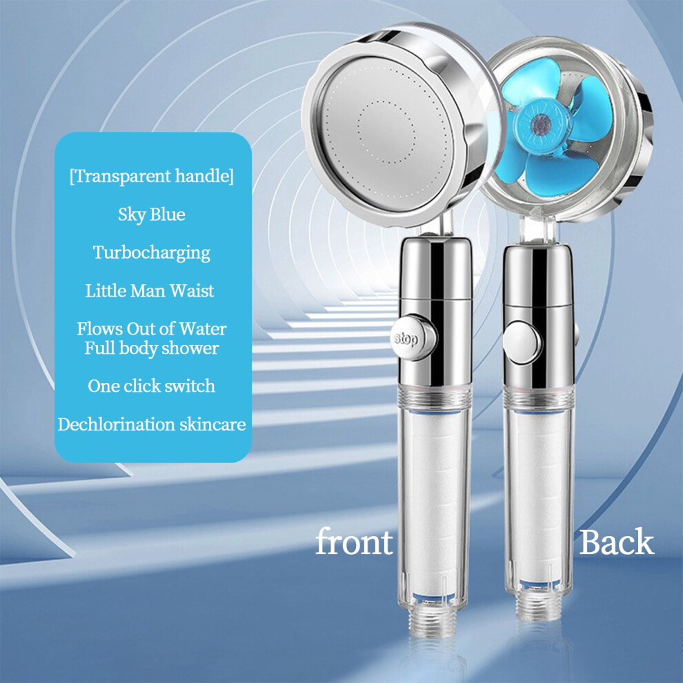 Handheld Shower Head, High Pressure Shower Heads Turbo Fan 360 Degrees Rotating, Hydro Jet Shower Head With 3 Mode Turbocharged Showerhead 9338982205696