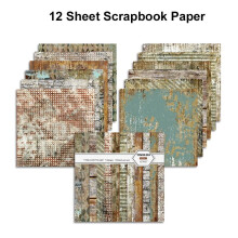 12 Sheet Scrapbook Paper 30x30cm, 12 Inch Scrapbooking Planner Paper Pad Cardstock Card Making DIY Art Craft Decoration mottled