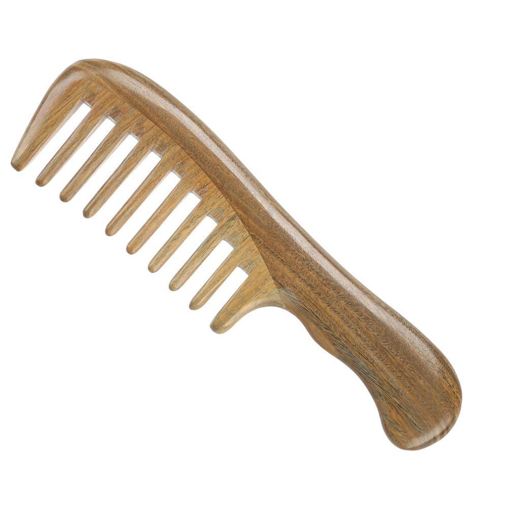 Unisex Wooden Hair Comb Handmade Wide Tooth Sandalwood Antistatic For Detangling Curly Or Straight Hair