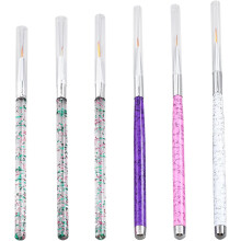 2Sets 2 Style 7/9/11mm Nail Art Liner Brushes Set Plastic Nail Pull Line Pen for DIY Mixed Color DIY