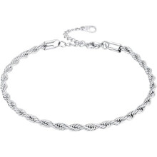 Anklet for women, stainless steel foot bracelet, Figaro
