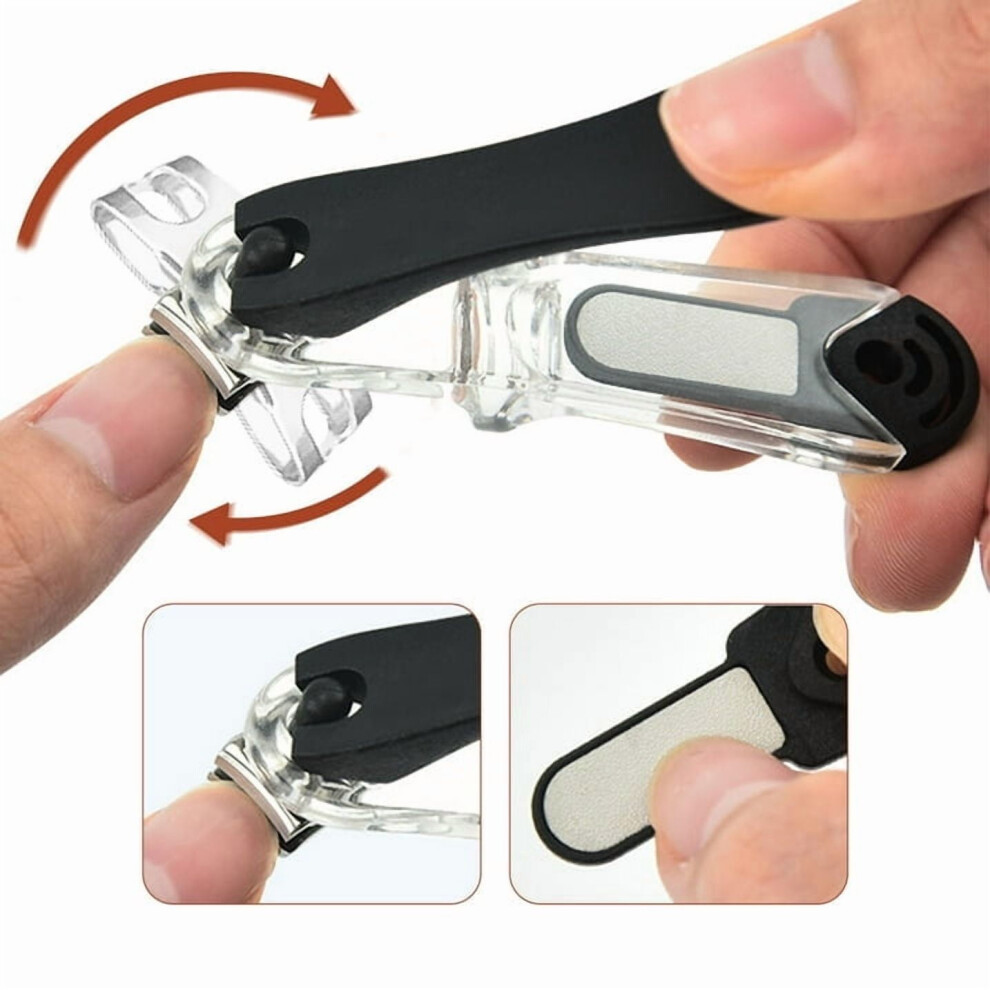 360 Degree Rotary Stainless Steel compatible with Sharp Blade Fingernail Toenail Clipper Trimmer